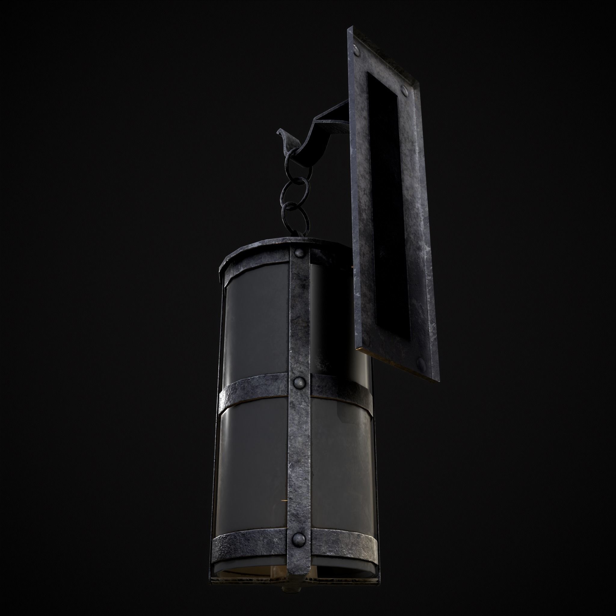 Wall Mounted Round Hanging Candle House Low-poly 3D model_25