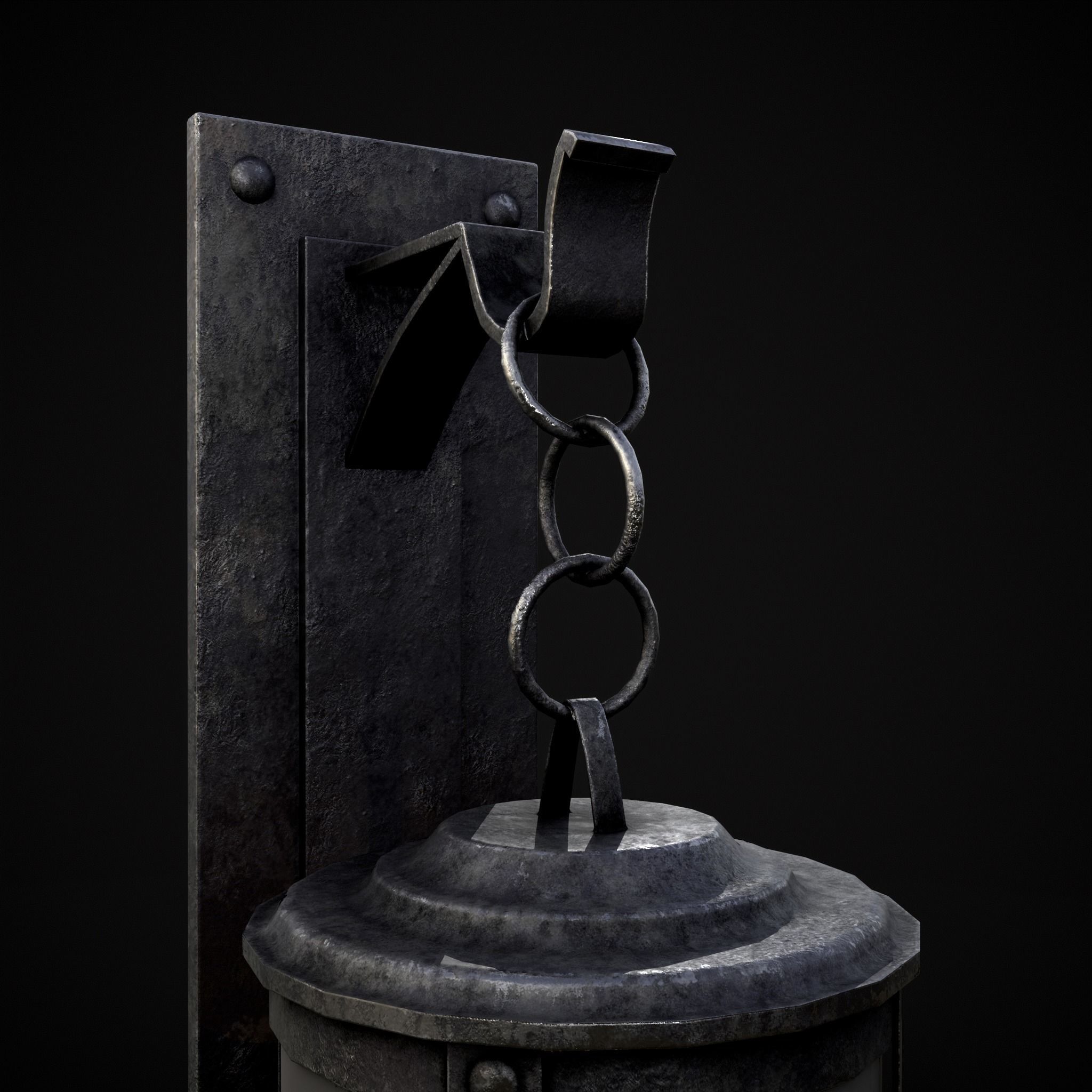 Wall Mounted Round Hanging Candle House Low-poly 3D model_15