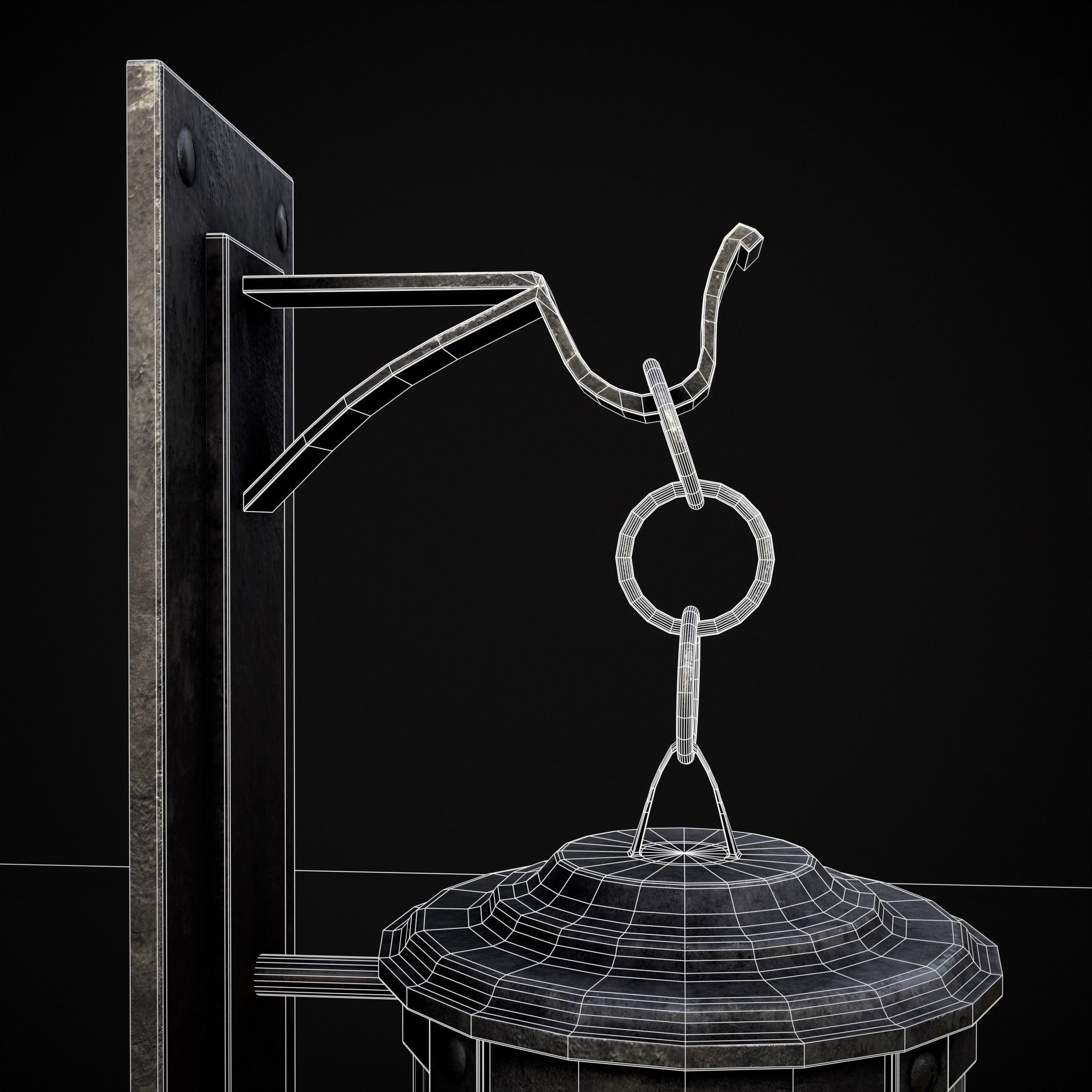 Wall Mounted Round Hanging Candle House Low-poly 3D model_18