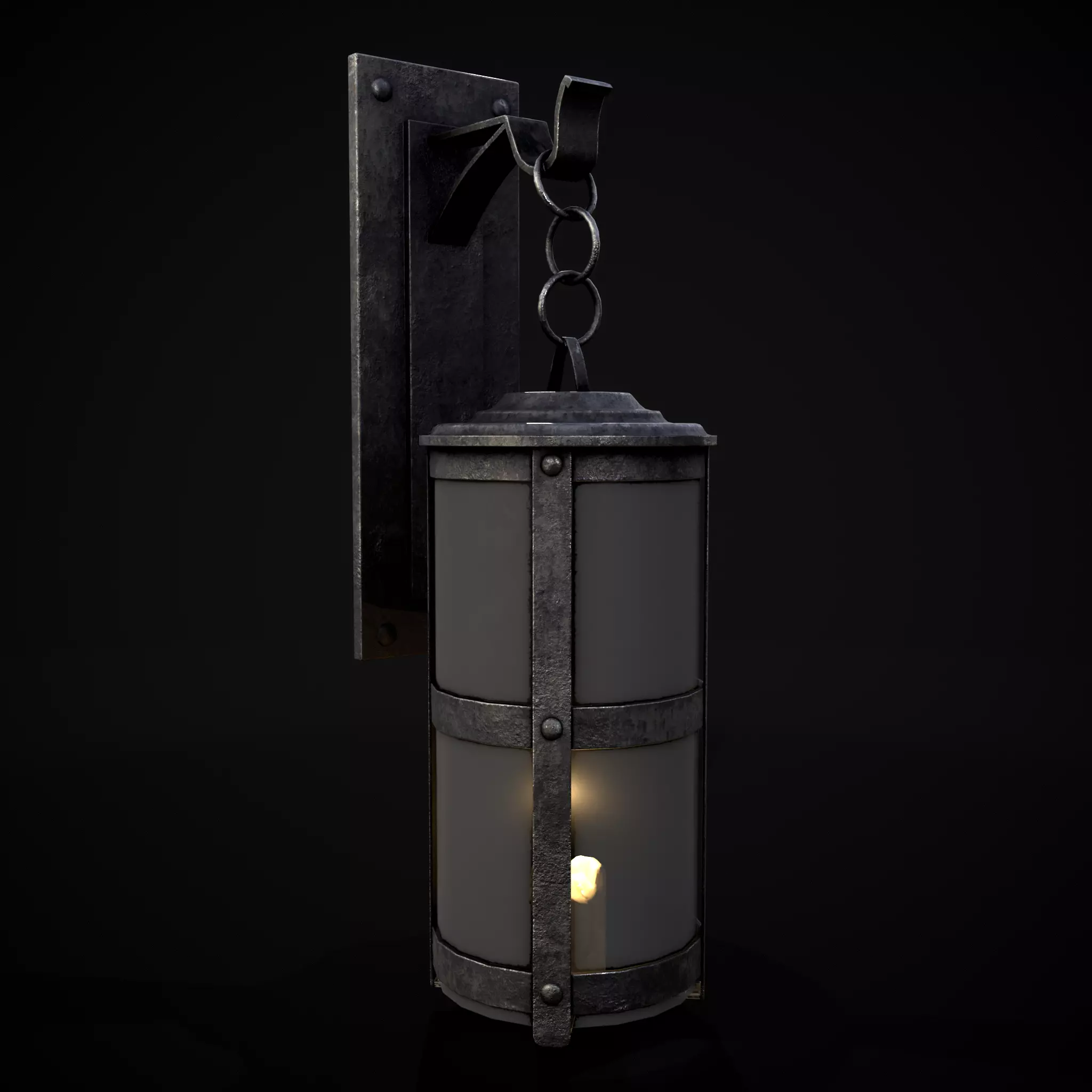 Wall Mounted Round Hanging Candle House Low-poly 3D model_0