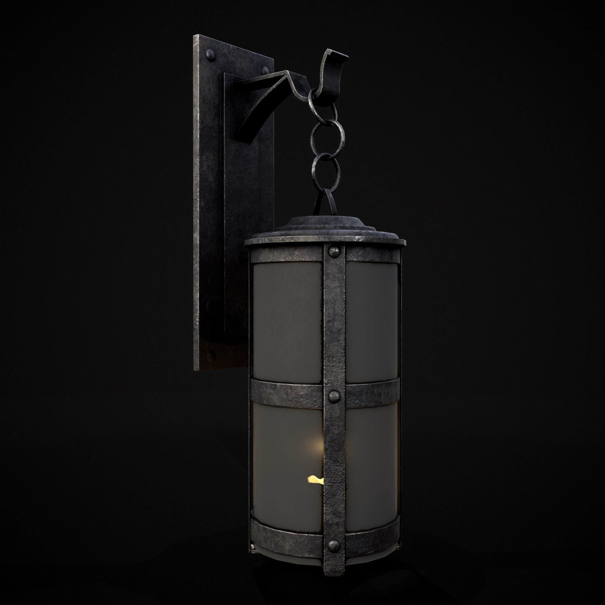 Wall Mounted Round Hanging Candle House Low-poly 3D model_29