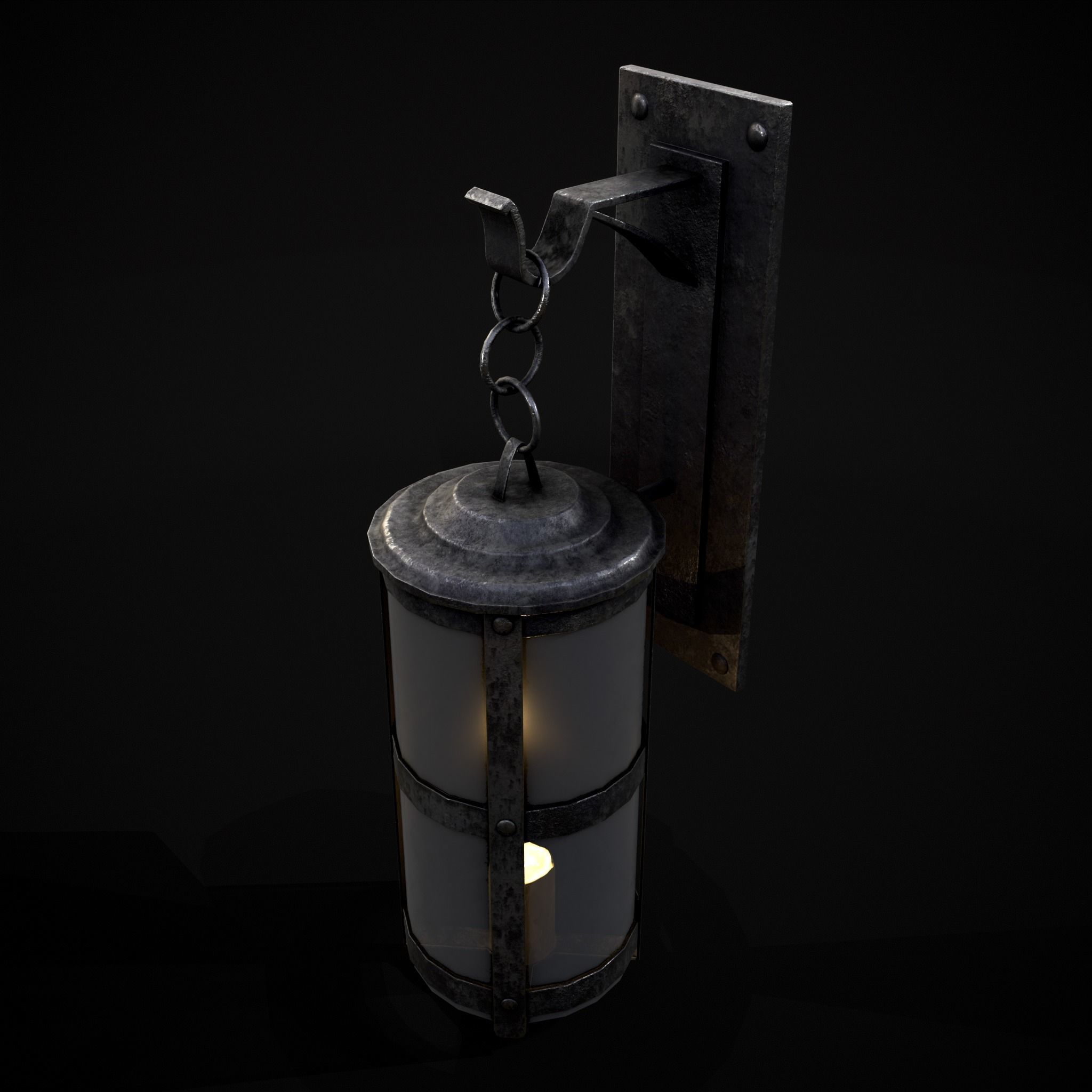 Wall Mounted Round Hanging Candle House Low-poly 3D model_7