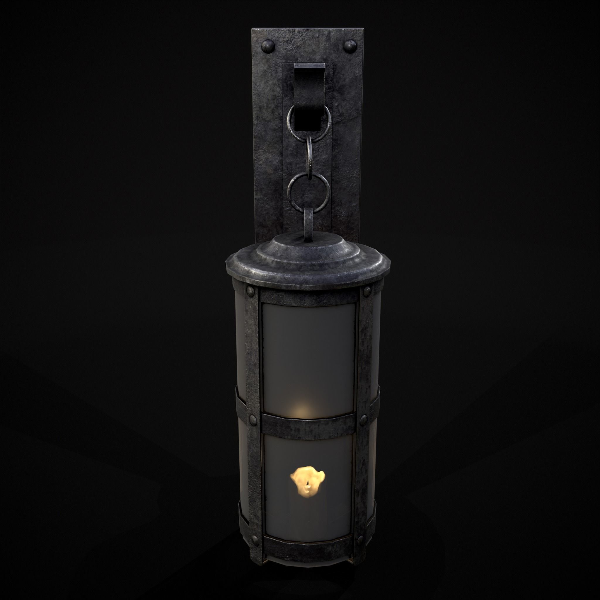 Wall Mounted Round Hanging Candle House Low-poly 3D model_27