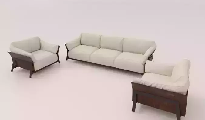 sofa set revit model 3D model