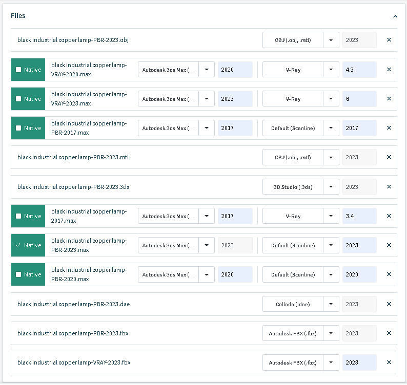 Black industrial copper lamp 3D model_15