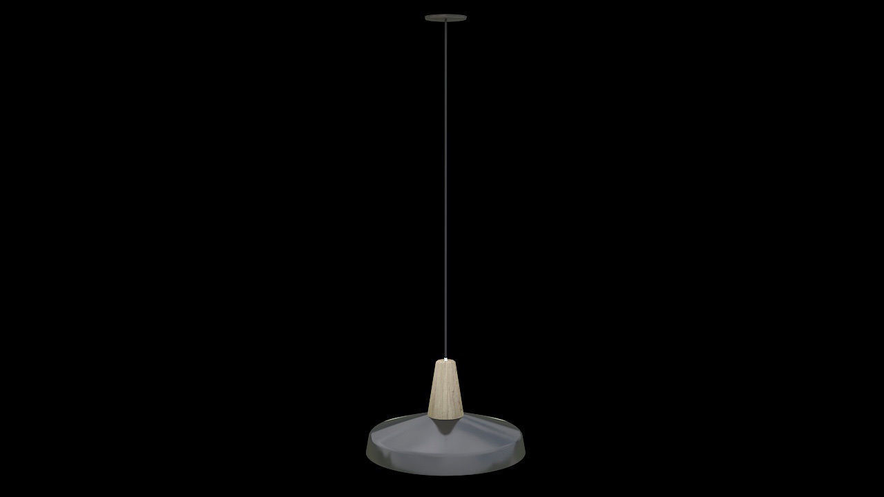 Black industrial copper lamp 3D model_2
