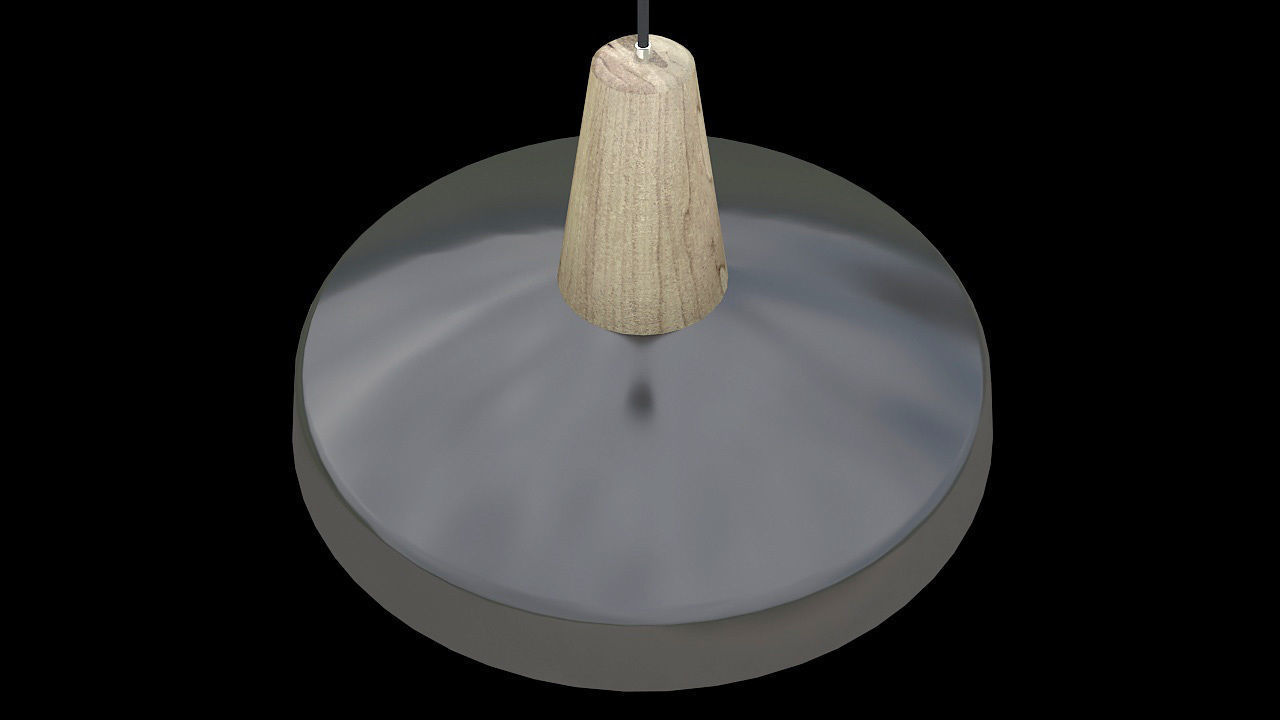 Black industrial copper lamp 3D model_3