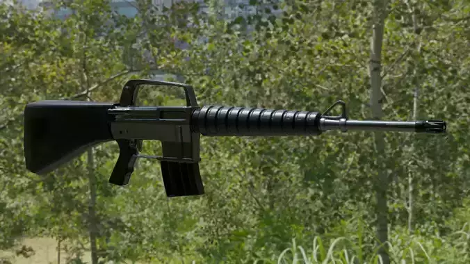 M-16 Rifle Free low-poly 3D model