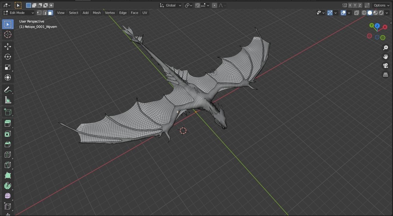 Dragon wyvern Low-Poly Low-poly 3D model_8