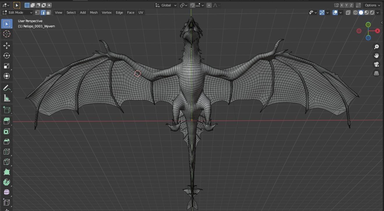 Dragon wyvern Low-Poly Low-poly 3D model_11