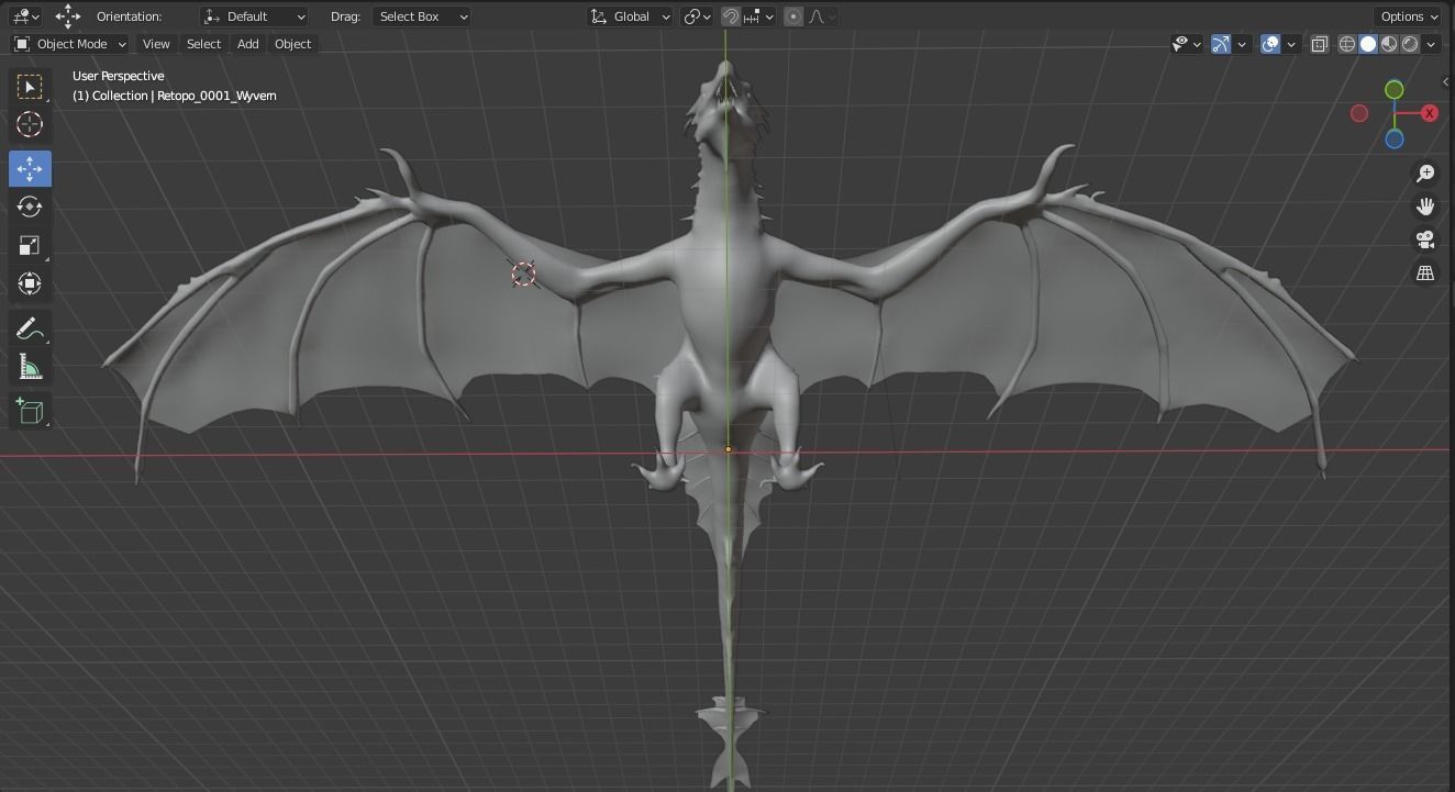 Dragon wyvern Low-Poly Low-poly 3D model_7