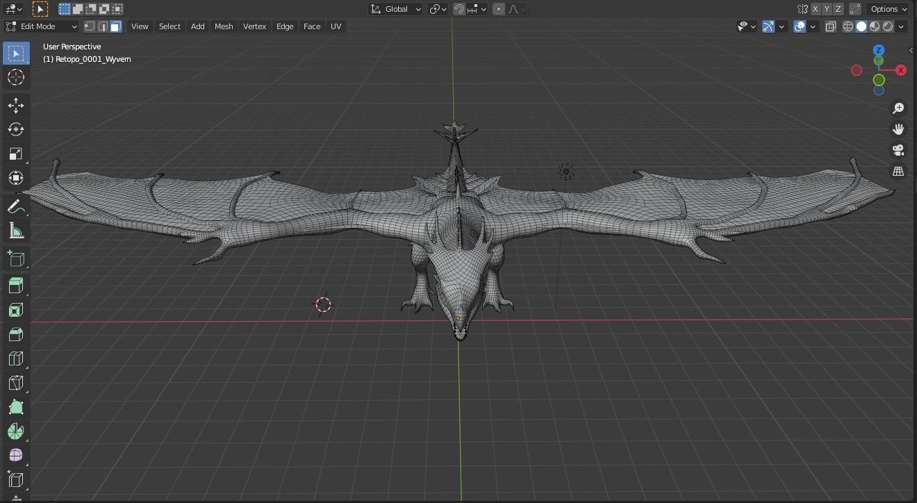 Dragon wyvern Low-Poly Low-poly 3D model_6