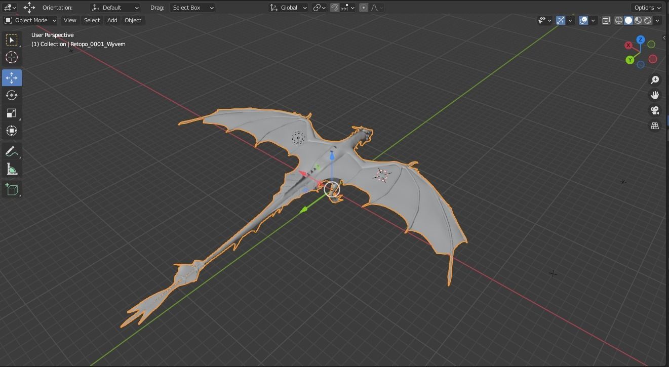 Dragon wyvern Low-Poly Low-poly 3D model_9