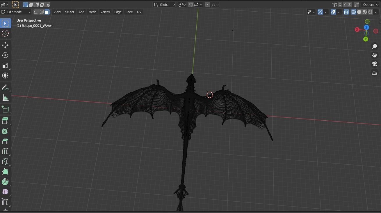 Dragon wyvern Low-Poly Low-poly 3D model_12