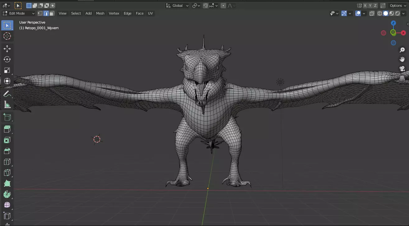 Dragon wyvern Low-Poly Low-poly 3D model_0