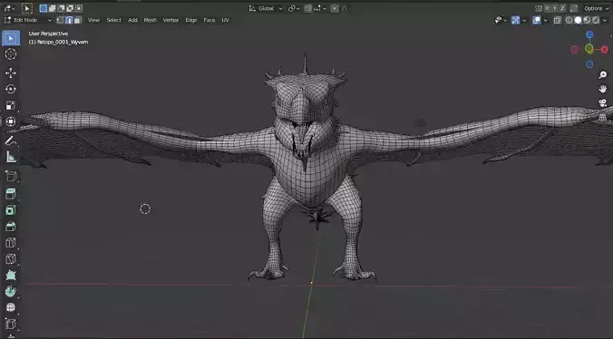 Dragon wyvern Low-Poly 