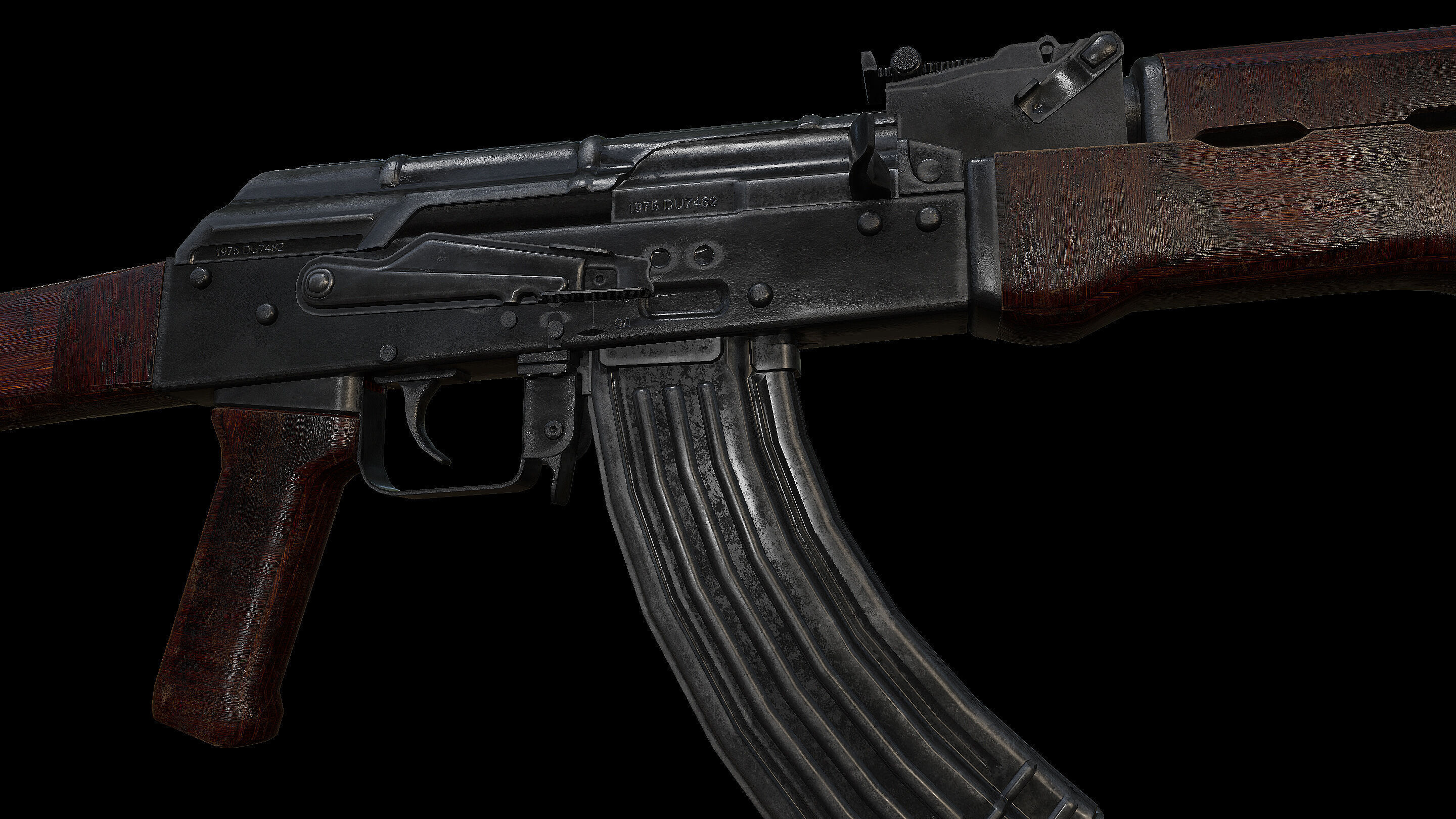 RPK Light Machine Gun Low-poly 3D model_9