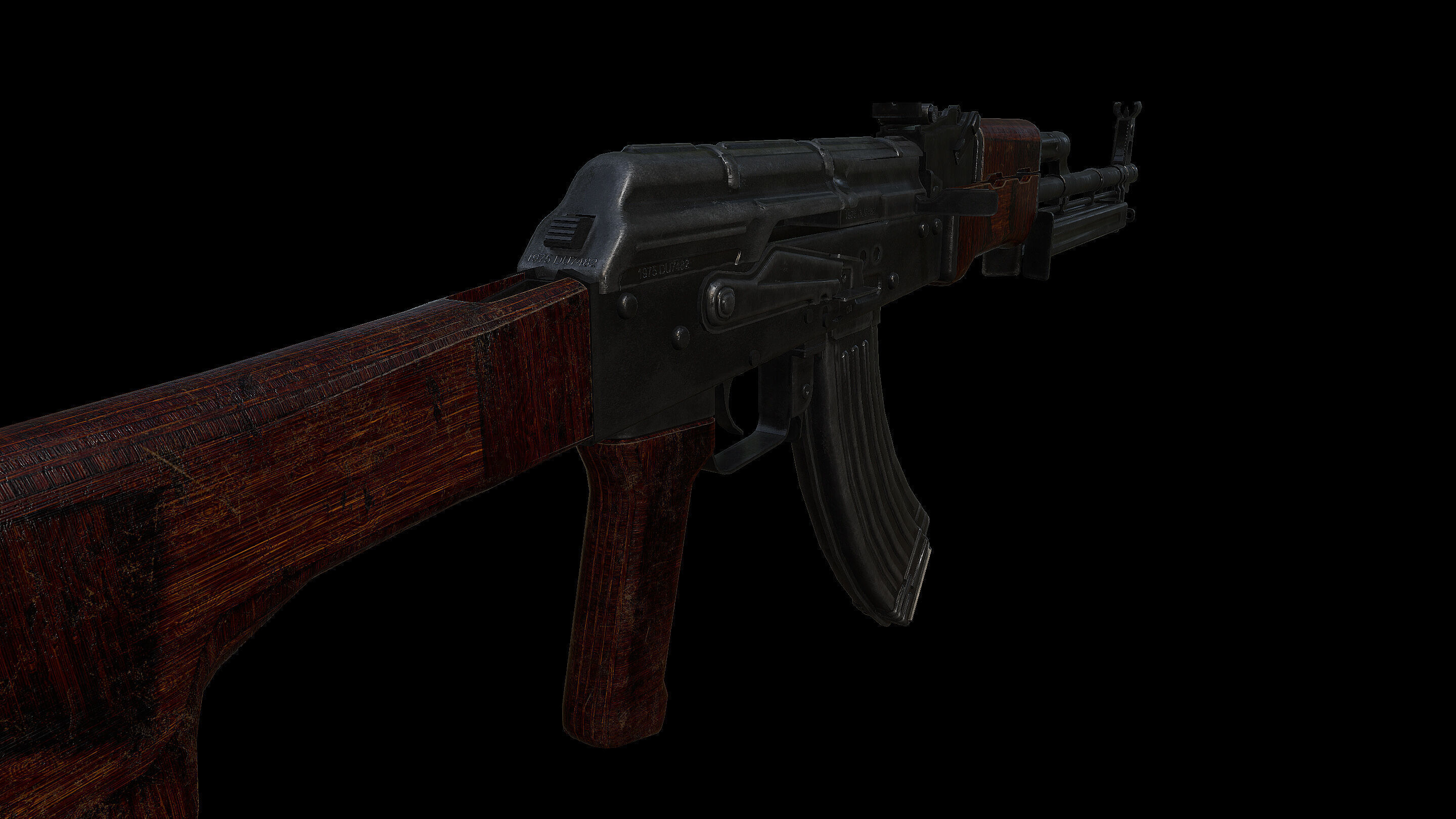 RPK Light Machine Gun Low-poly 3D model_6