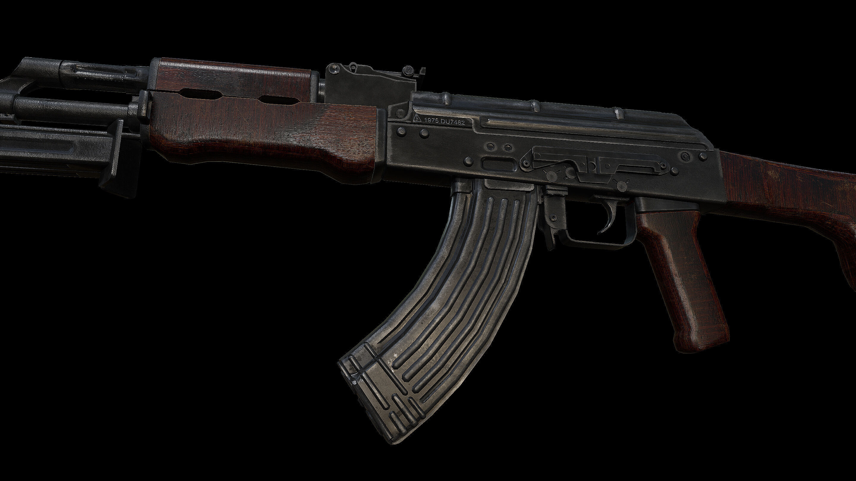 RPK Light Machine Gun Low-poly 3D model_3