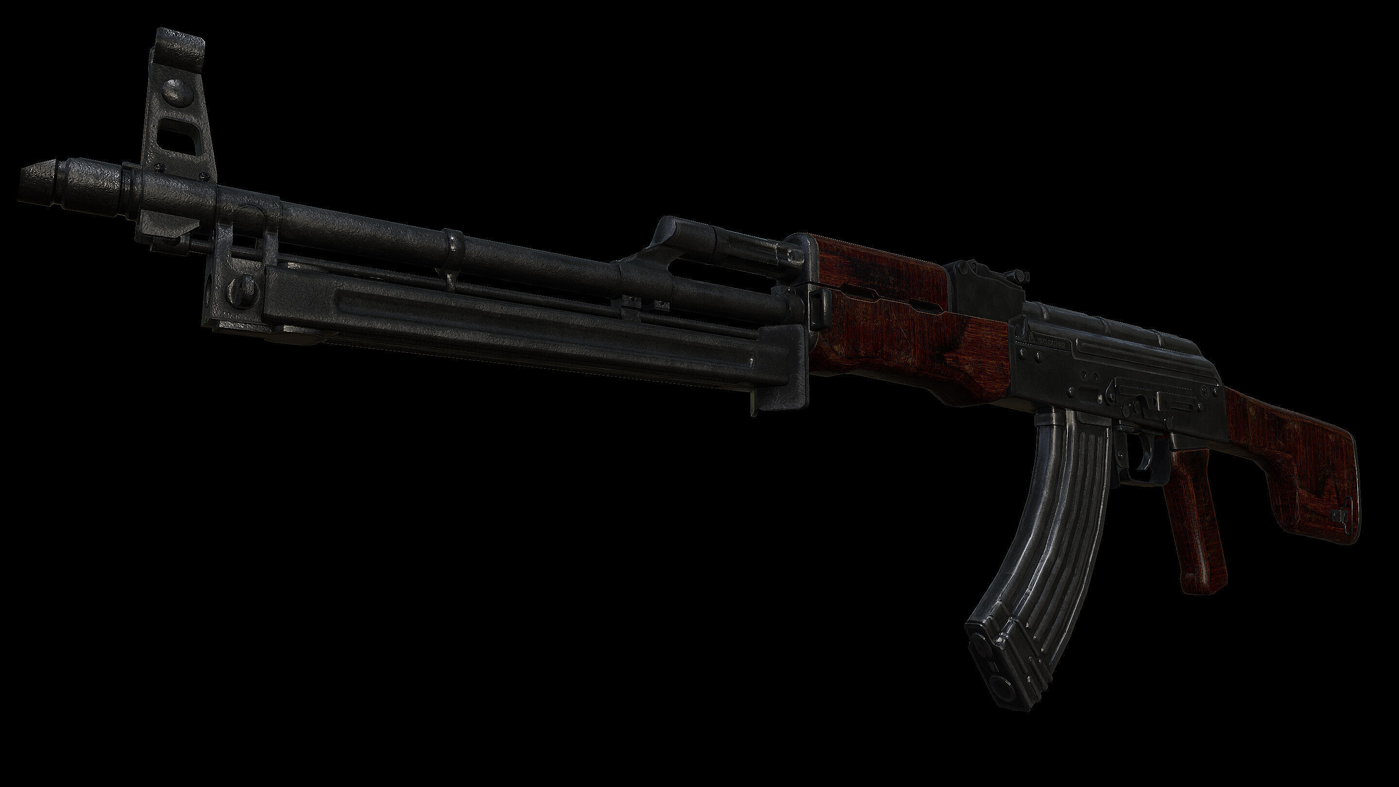 RPK Light Machine Gun Low-poly 3D model_4