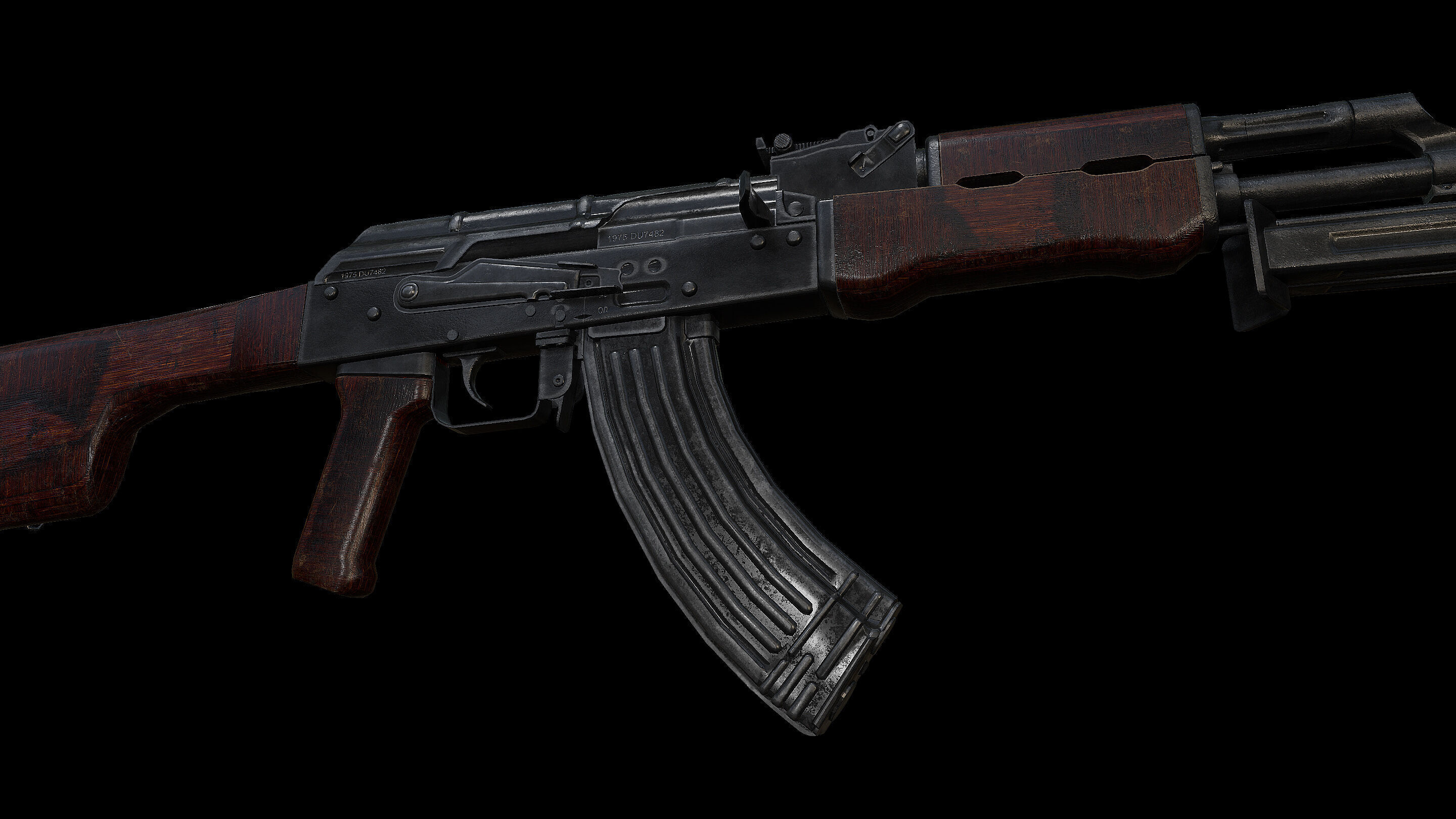RPK Light Machine Gun Low-poly 3D model_8
