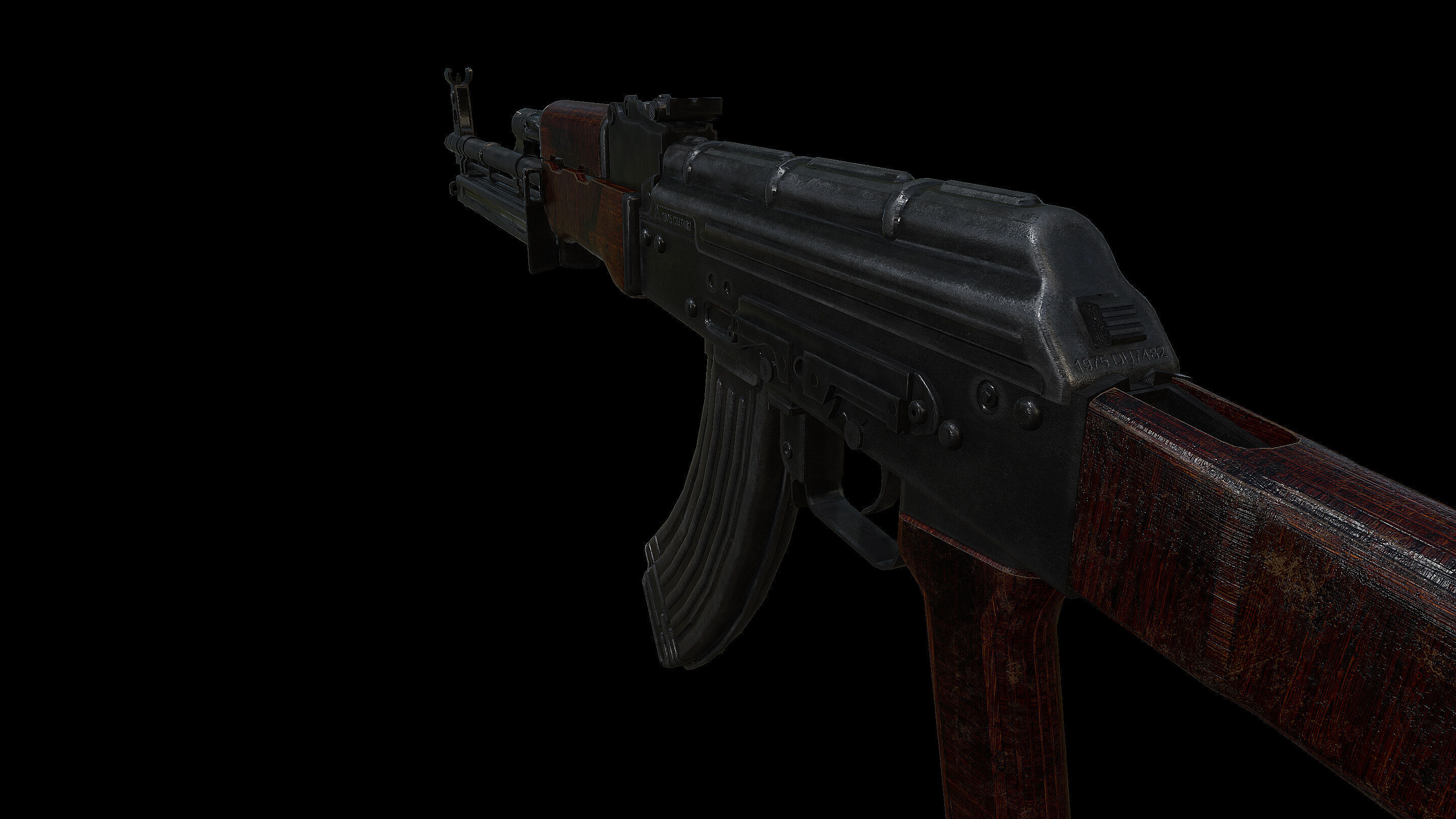 RPK Light Machine Gun Low-poly 3D model_2