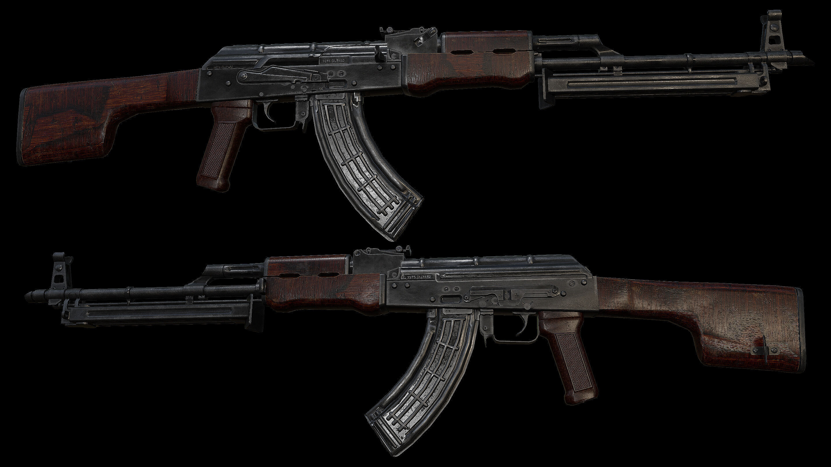 RPK Light Machine Gun Low-poly 3D model_1