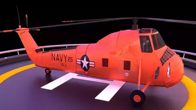 Military helicopter  Low-poly 3D model