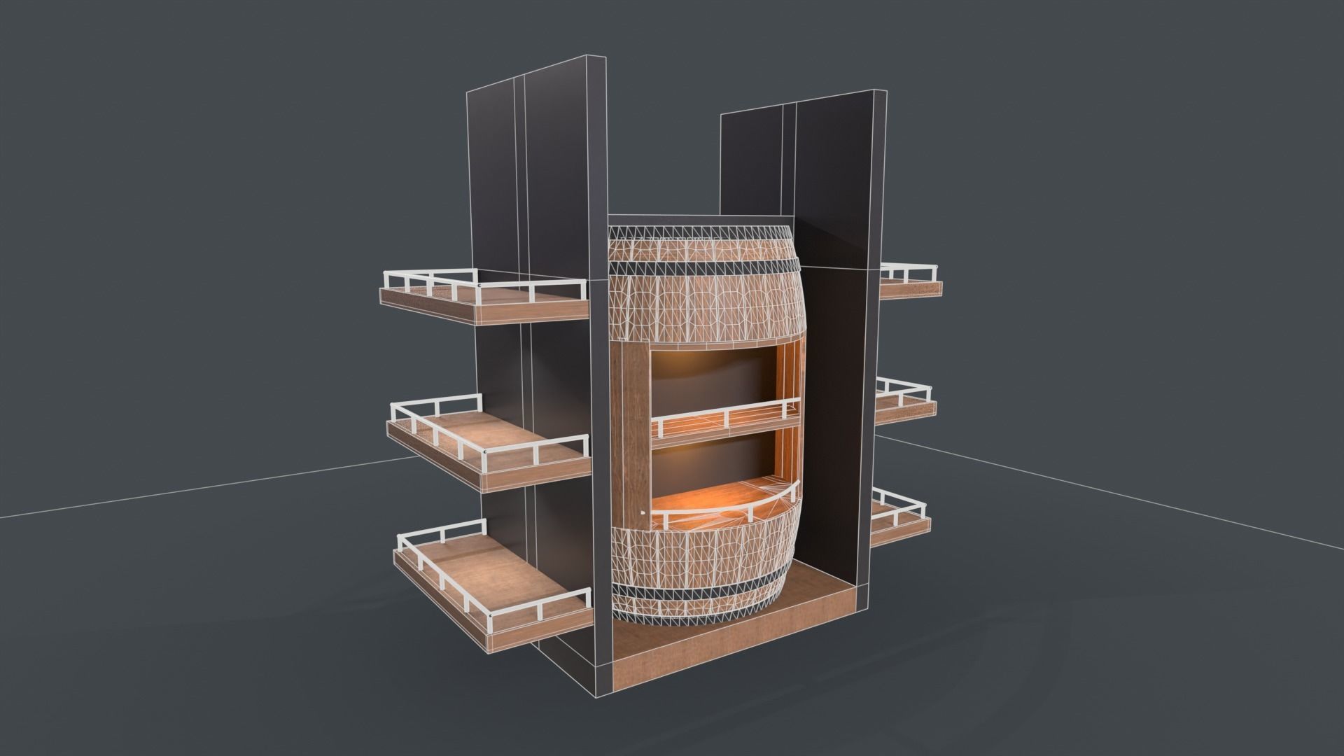 Whiskey barrel stand 3D model_5