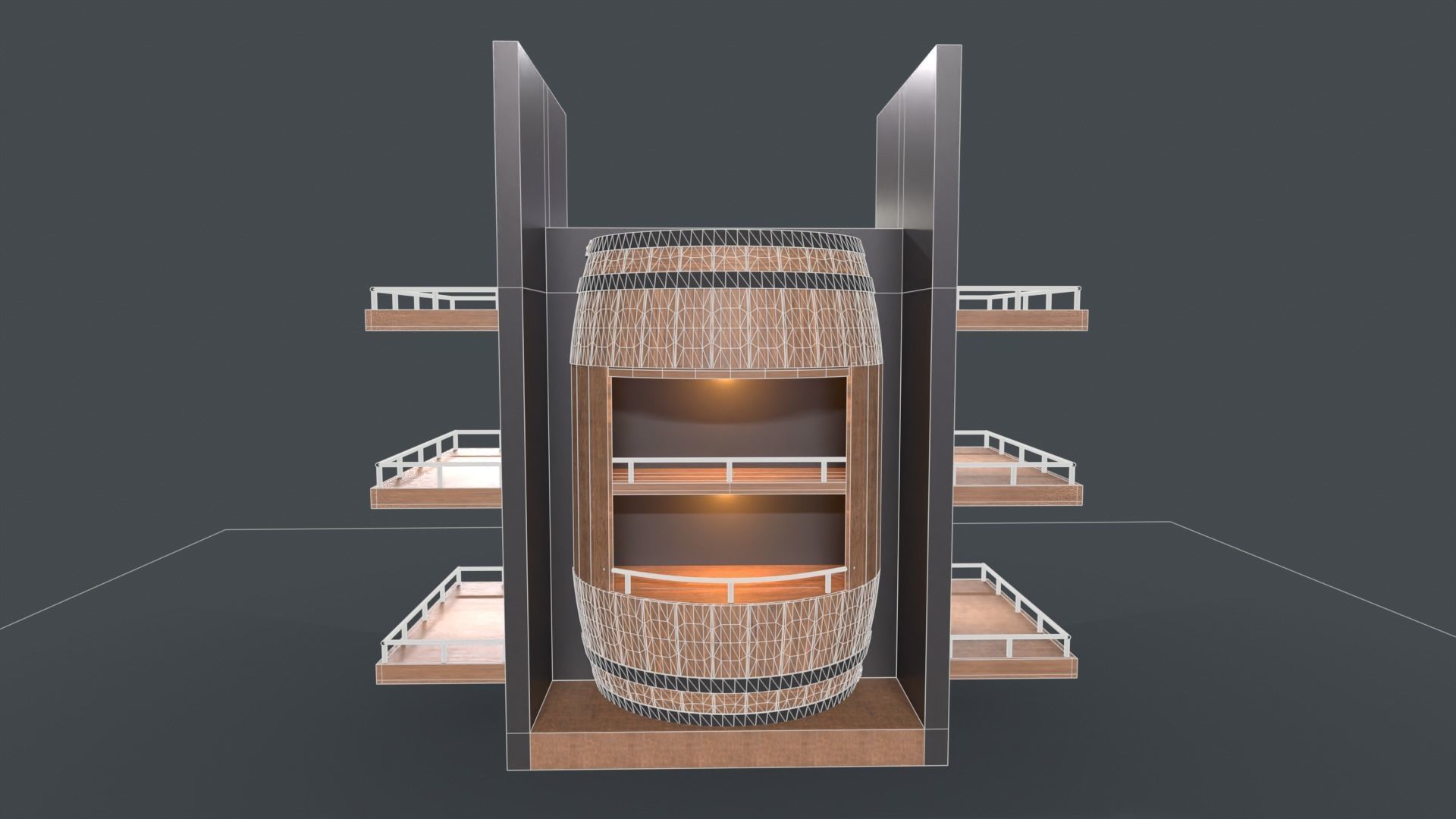 Whiskey barrel stand 3D model_6
