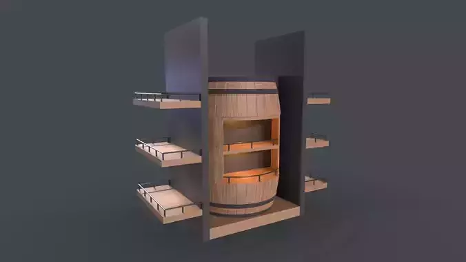 Whiskey barrel stand 3D model