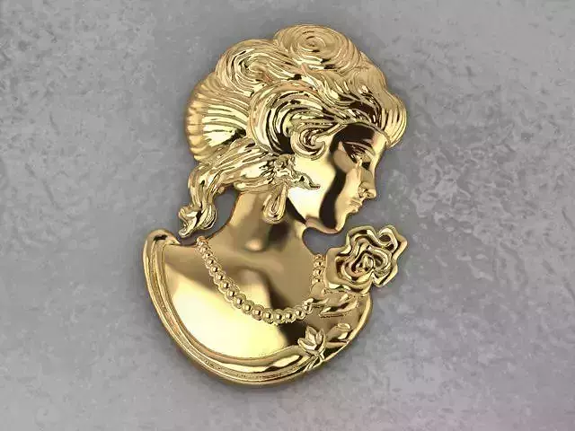 brooch lady 3D print model