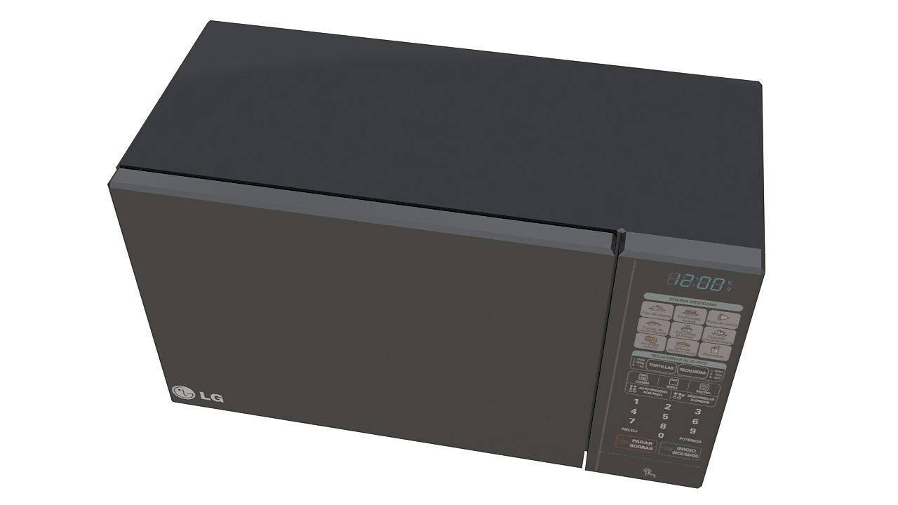 Black microwave 3D model_3