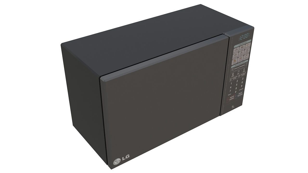 Black microwave 3D model_2