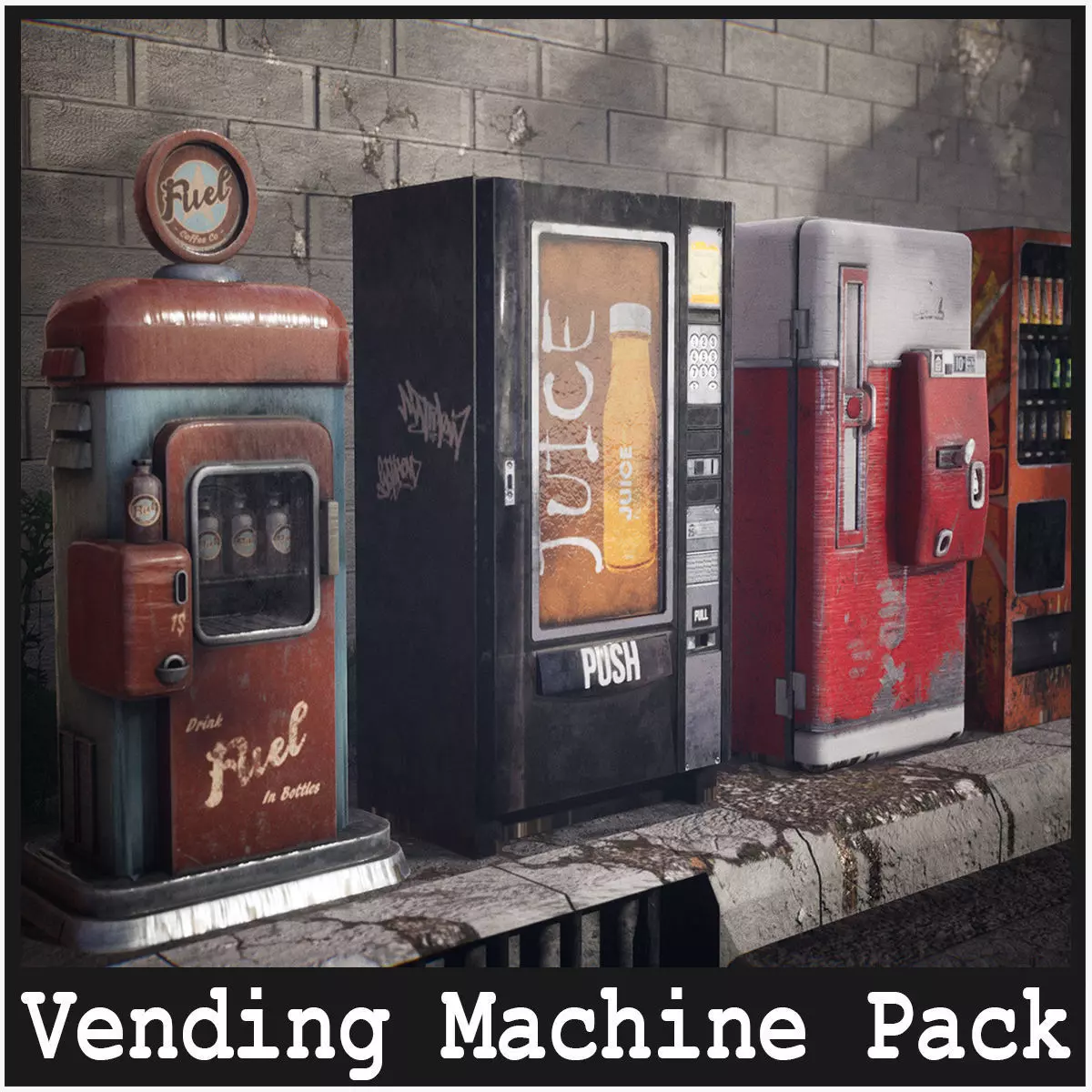 Vending Machines 42 Assets Low-poly 3D model_0