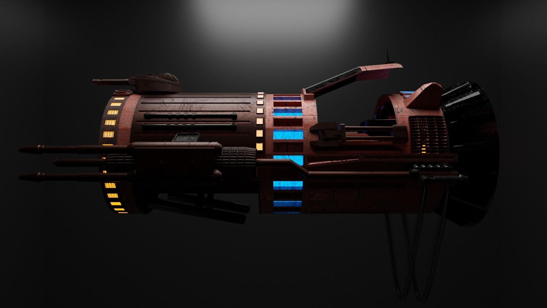 Scifi Automobile Low-poly 3D model_3