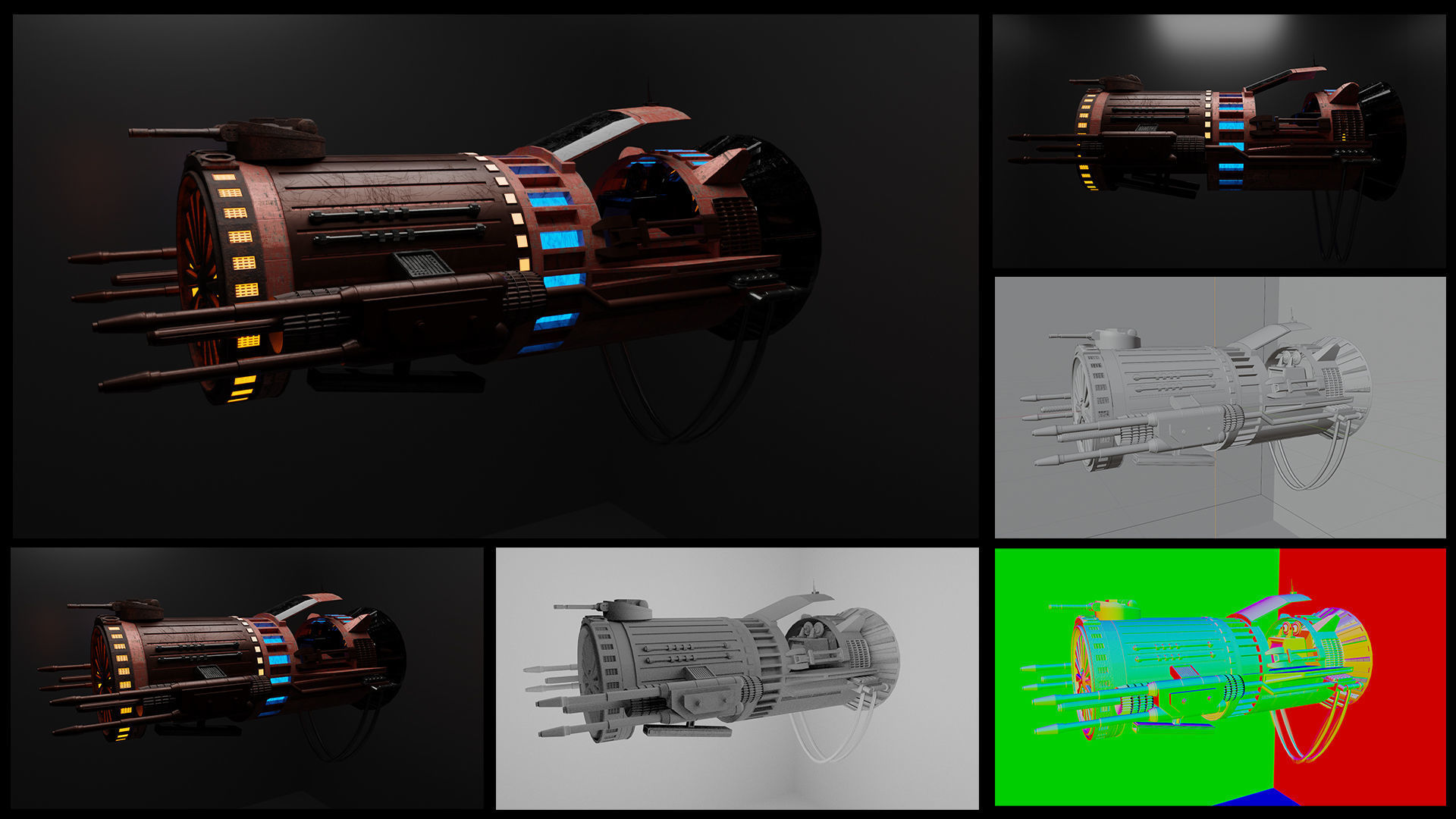 Scifi Automobile Low-poly 3D model_1