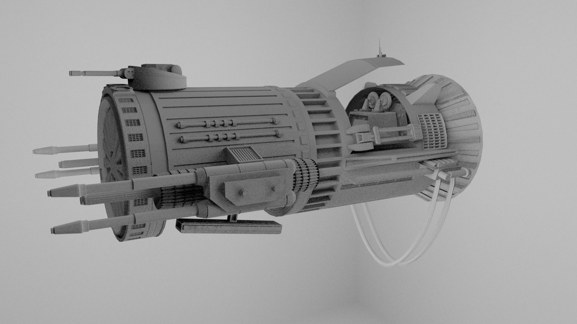 Scifi Automobile Low-poly 3D model_2