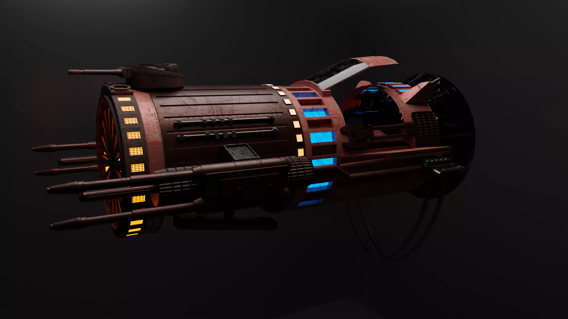 Scifi Automobile Low-poly 3D model_0