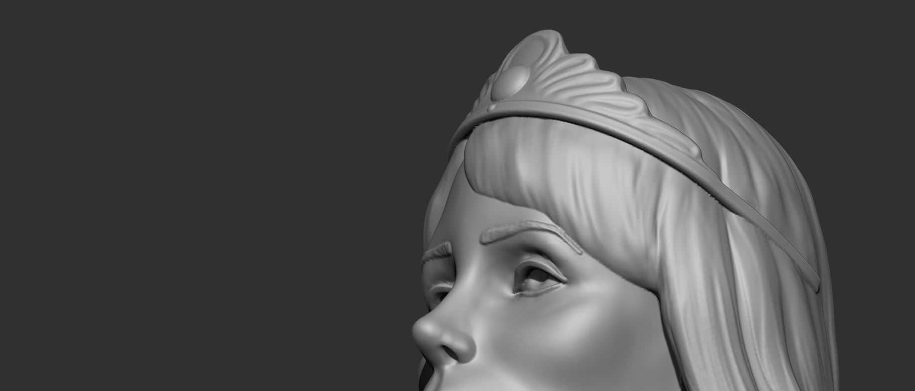 venom bust of woman wearing crown 3D print model_1
