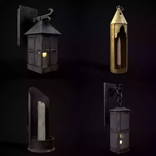 Medieval Four Lights 3D Model Collection