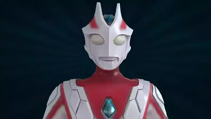ULTR-001 Rigged UltraMan Low-poly 3D model