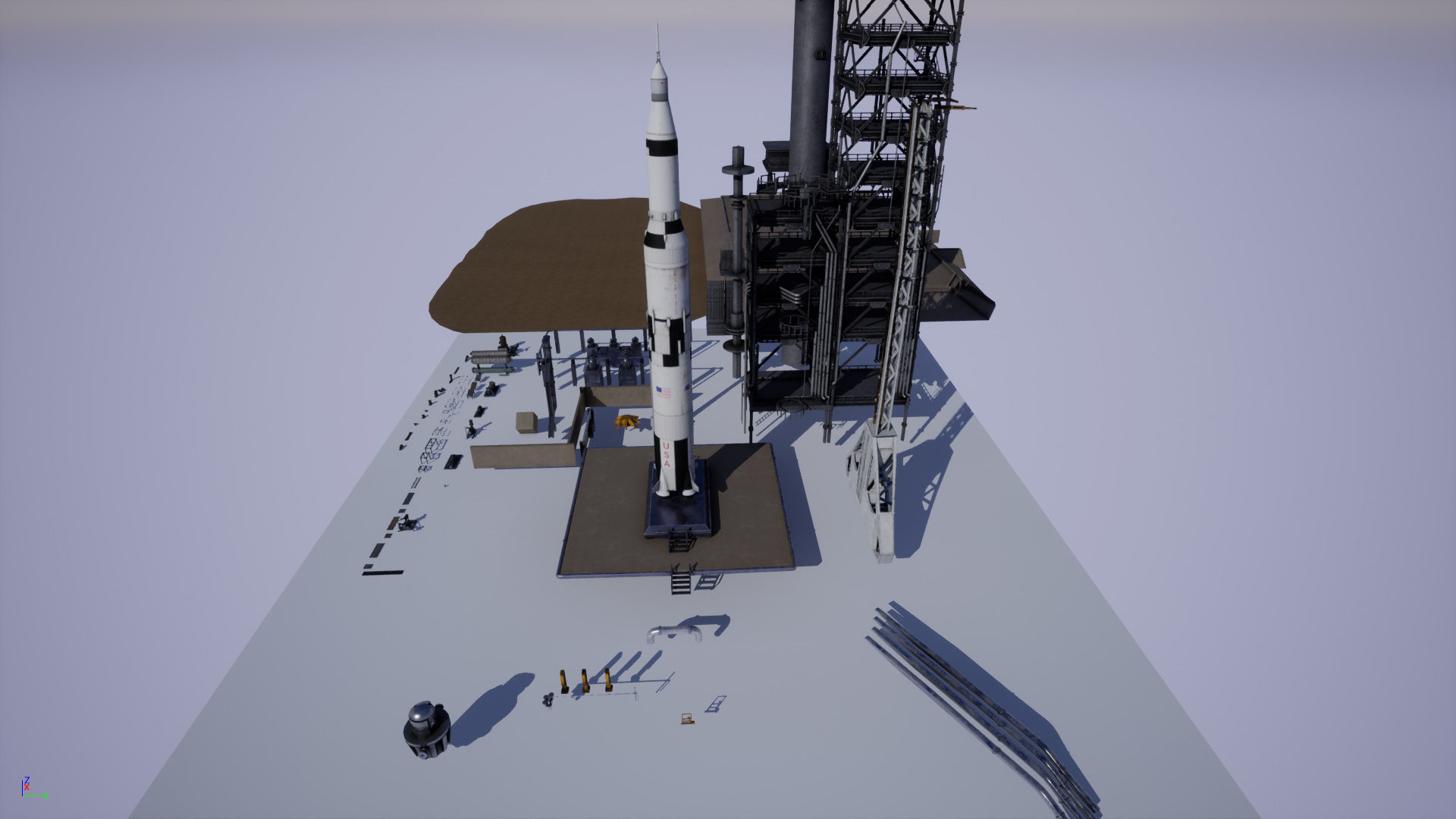 3D model US Rocket Launch Modular Environment VR / AR / low-poly | CGTrader
