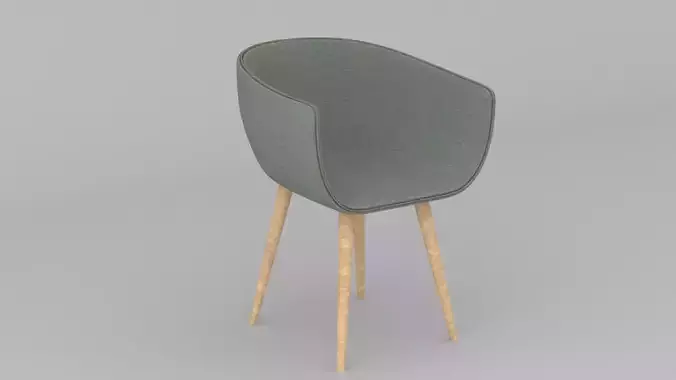 chair with wooden legs 3D model