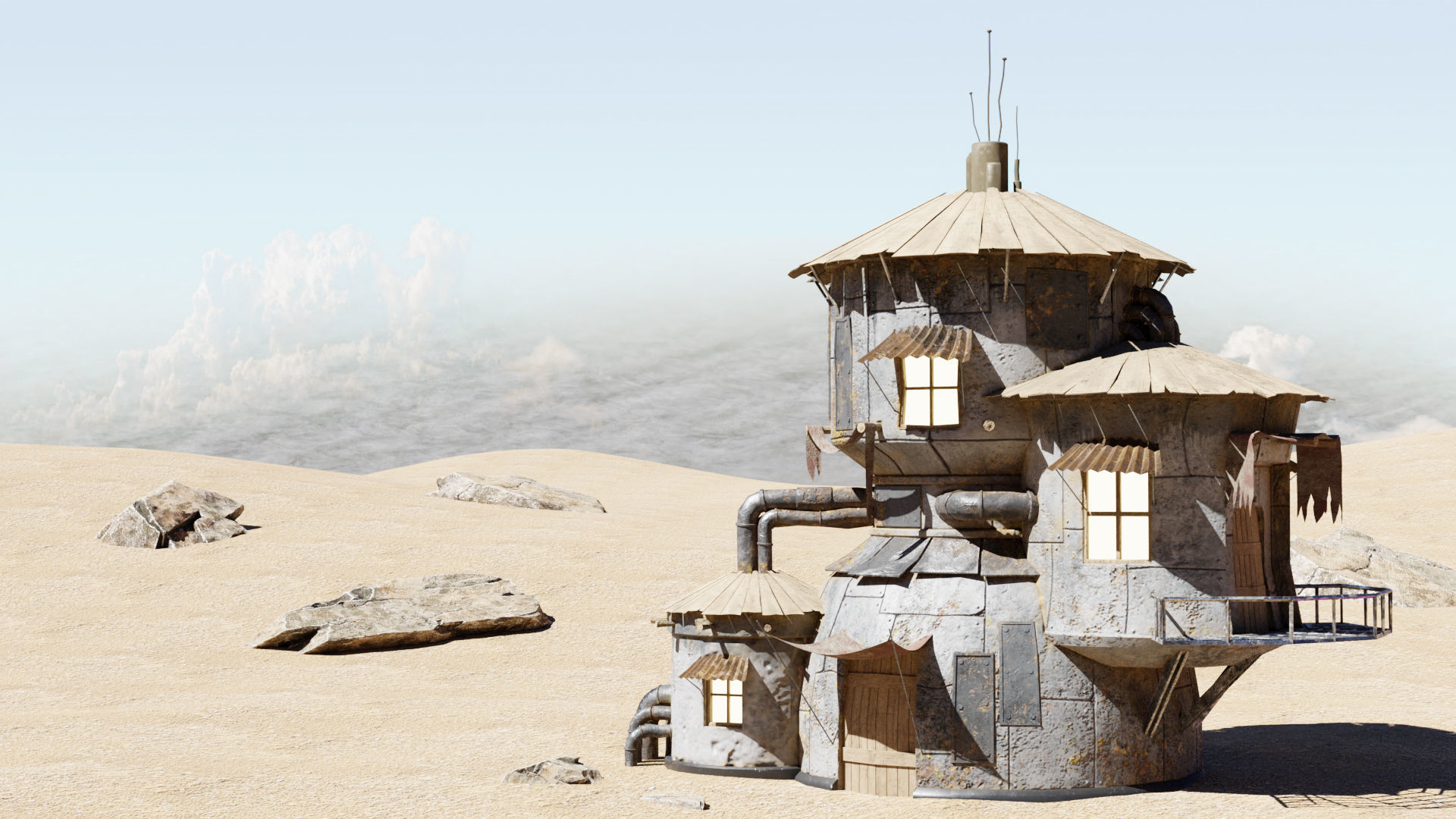 Sci-Fi Hause 3D model_1
