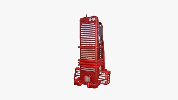 SciFi Building A05 Red - Sci Fi Exterior Design Low-poly 3D model 5