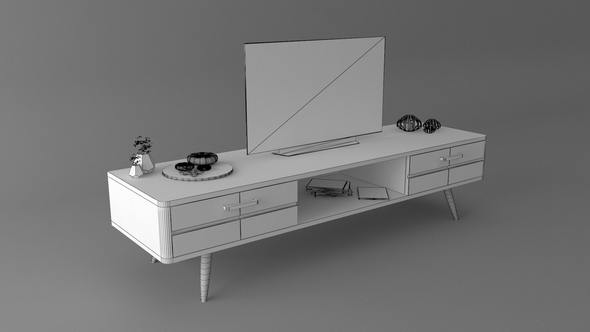 tv unit 3D model_6