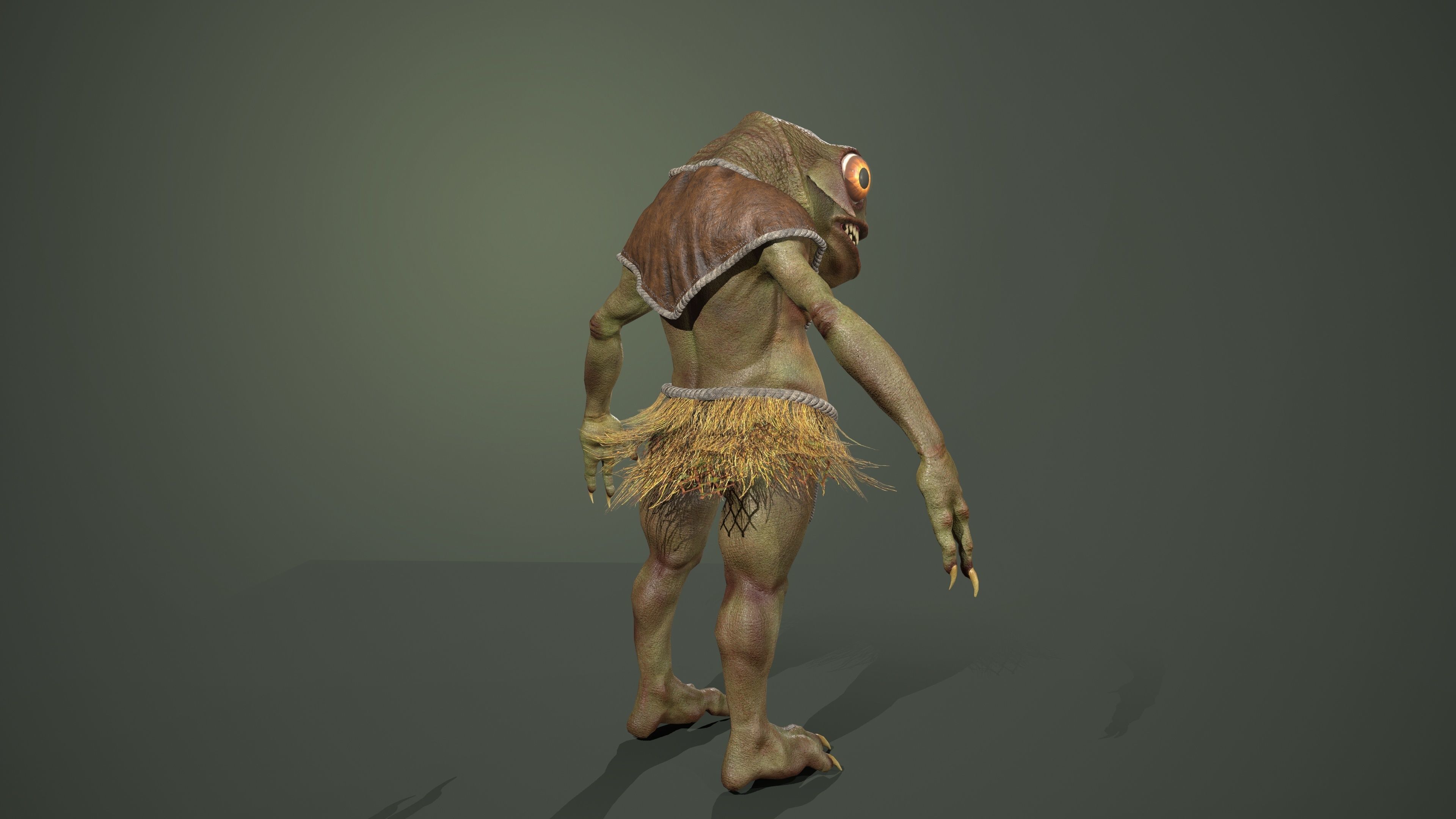 Gecko warrior Low-poly 3D model_8