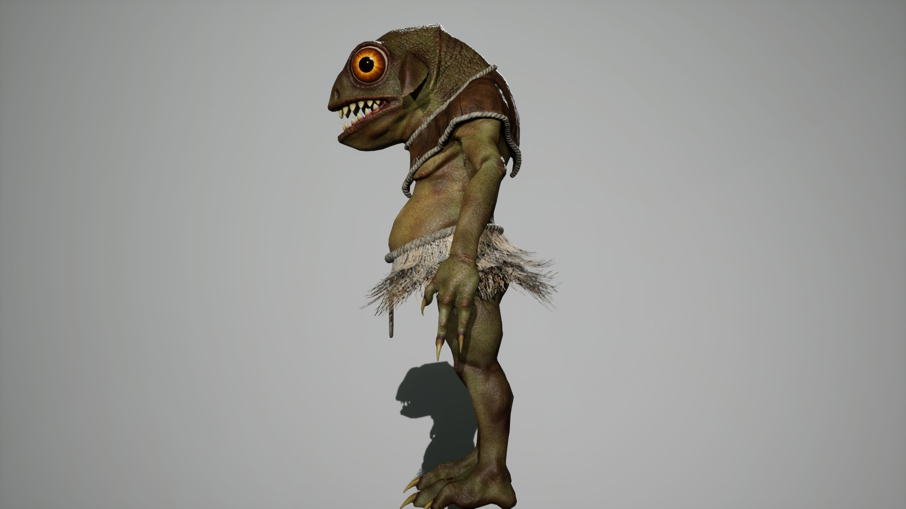 Gecko warrior Low-poly 3D model_2