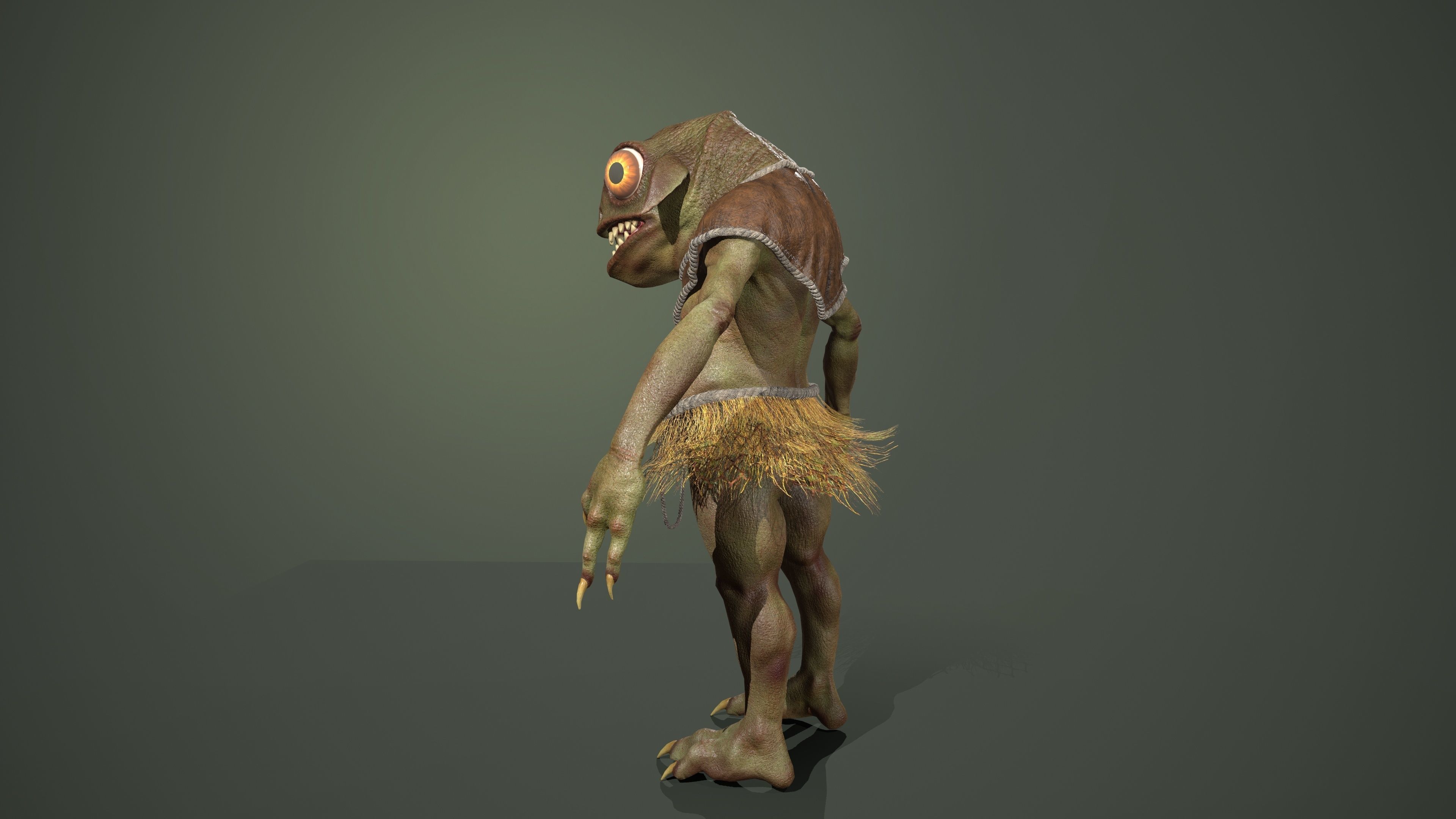 Gecko warrior Low-poly 3D model_10